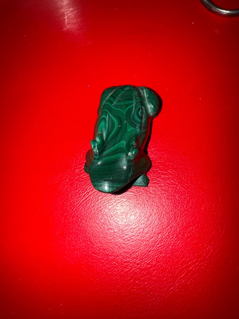 Green Malachite Frog Figurine for Reptile Terrariums